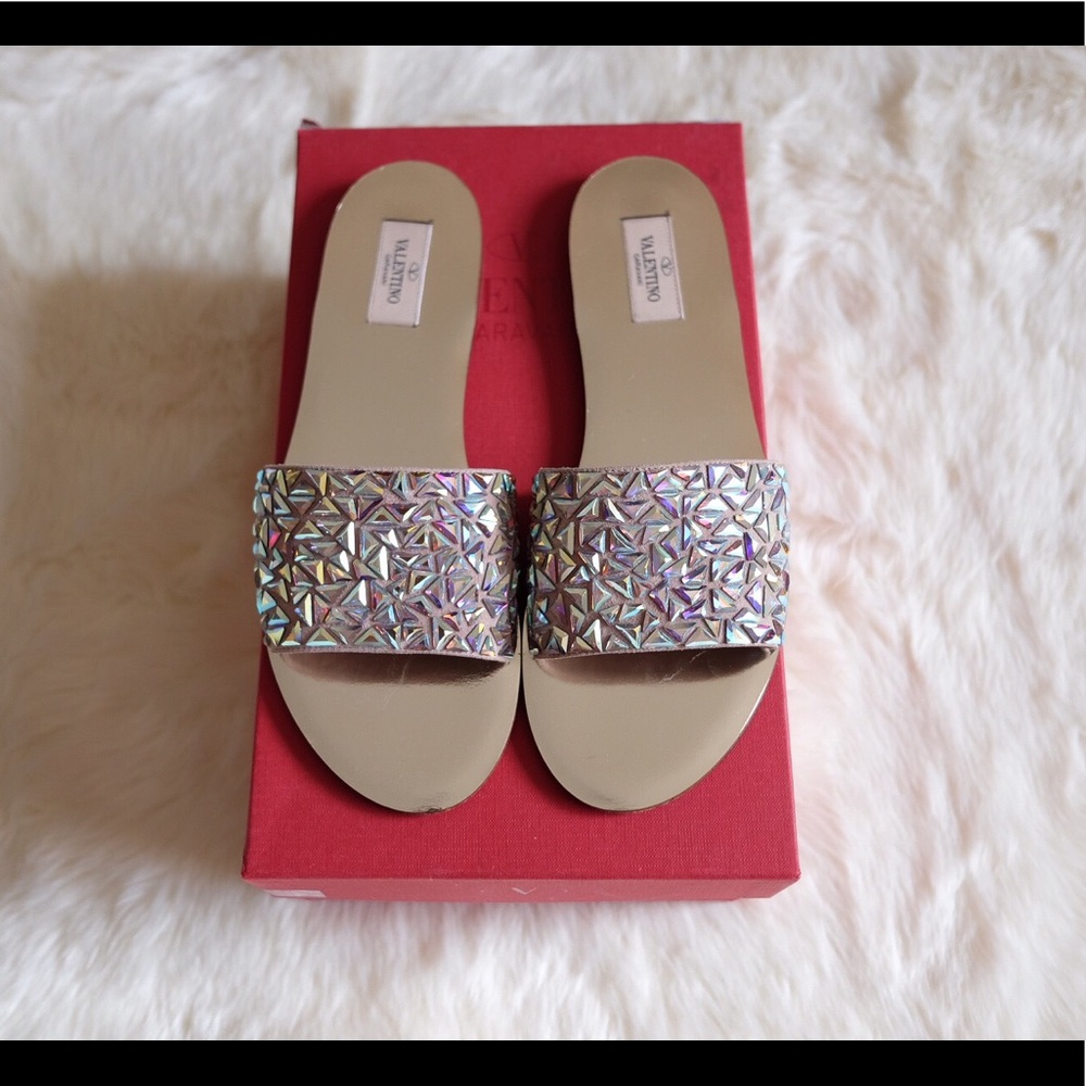 Valentino Glam Tile Crystal 5mm Sandals 39/8